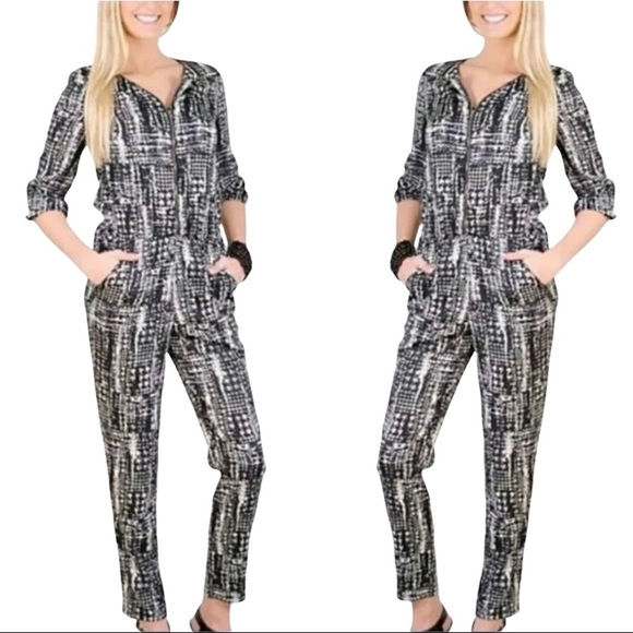 W118 by Walter Baker Pants - W118 Walter Baker jumpsuit Peavy jumpsuit in inked houndstooth Abstract Size XS